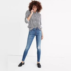 Madewell 9" High Rise Skinny Jeans Rip and Repair Edition